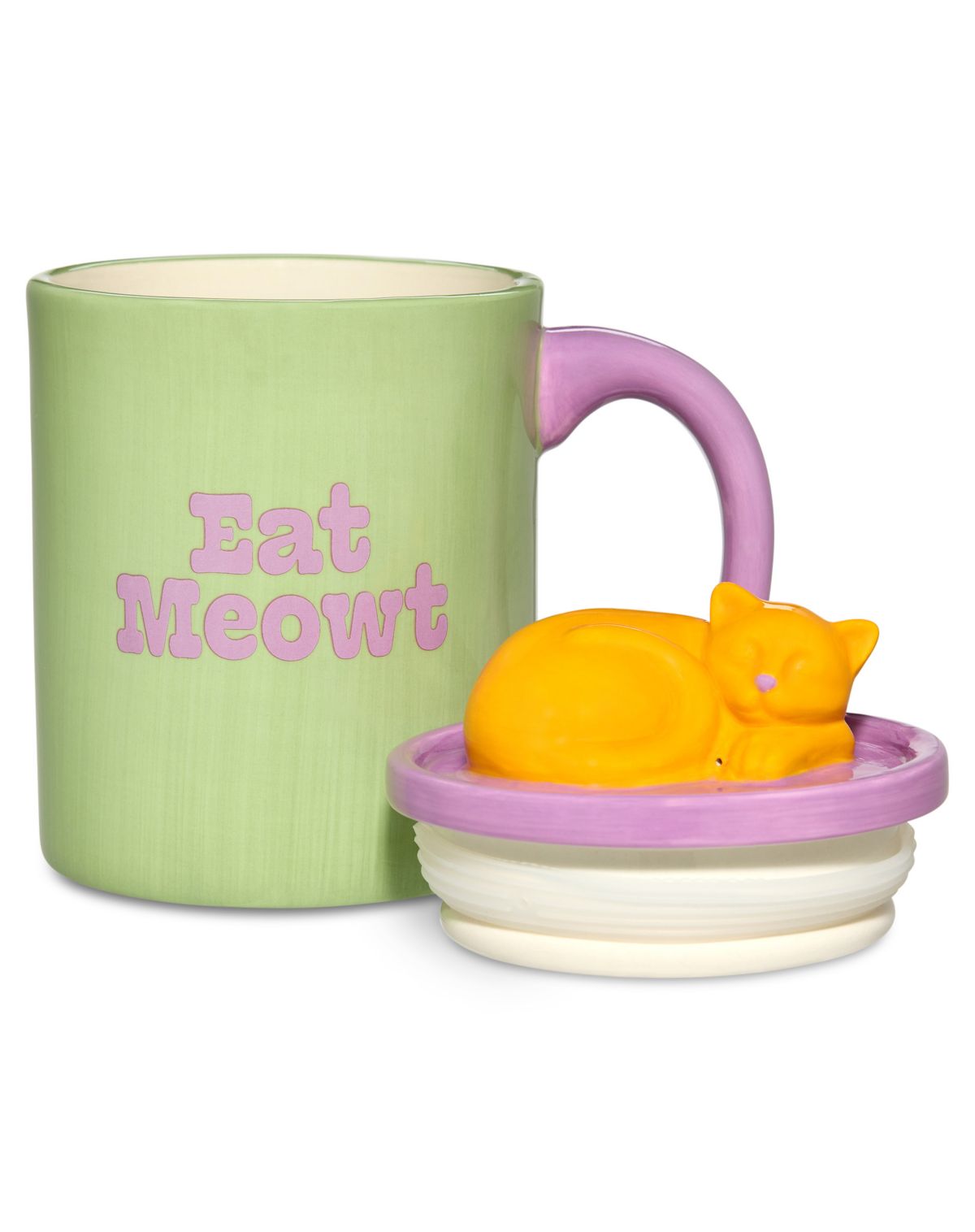 Taza Eat Meowt para café con tapa moldeada - 20 oz