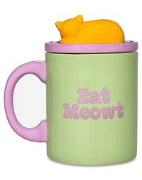 Taza Eat Meowt para café con tapa moldeada - 20 oz
