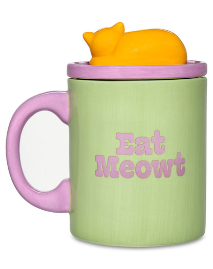 Taza Eat Meowt para café con tapa moldeada - 20 oz