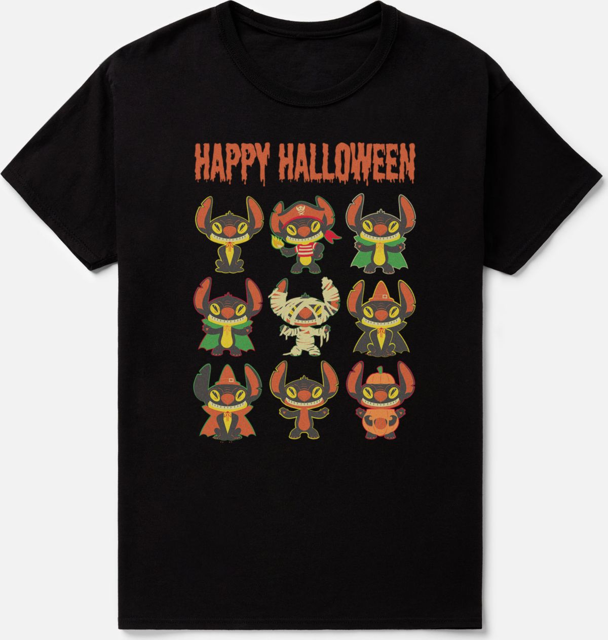 Polera Stitch con disfraces de Halloween