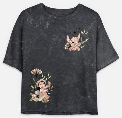 Polera corta Stitch Flower Bud - Lilo & Stitch