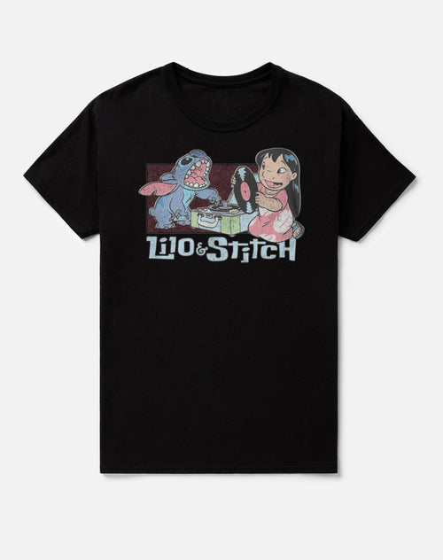 Polera Lilo & Stitch con diseño de tocadiscos