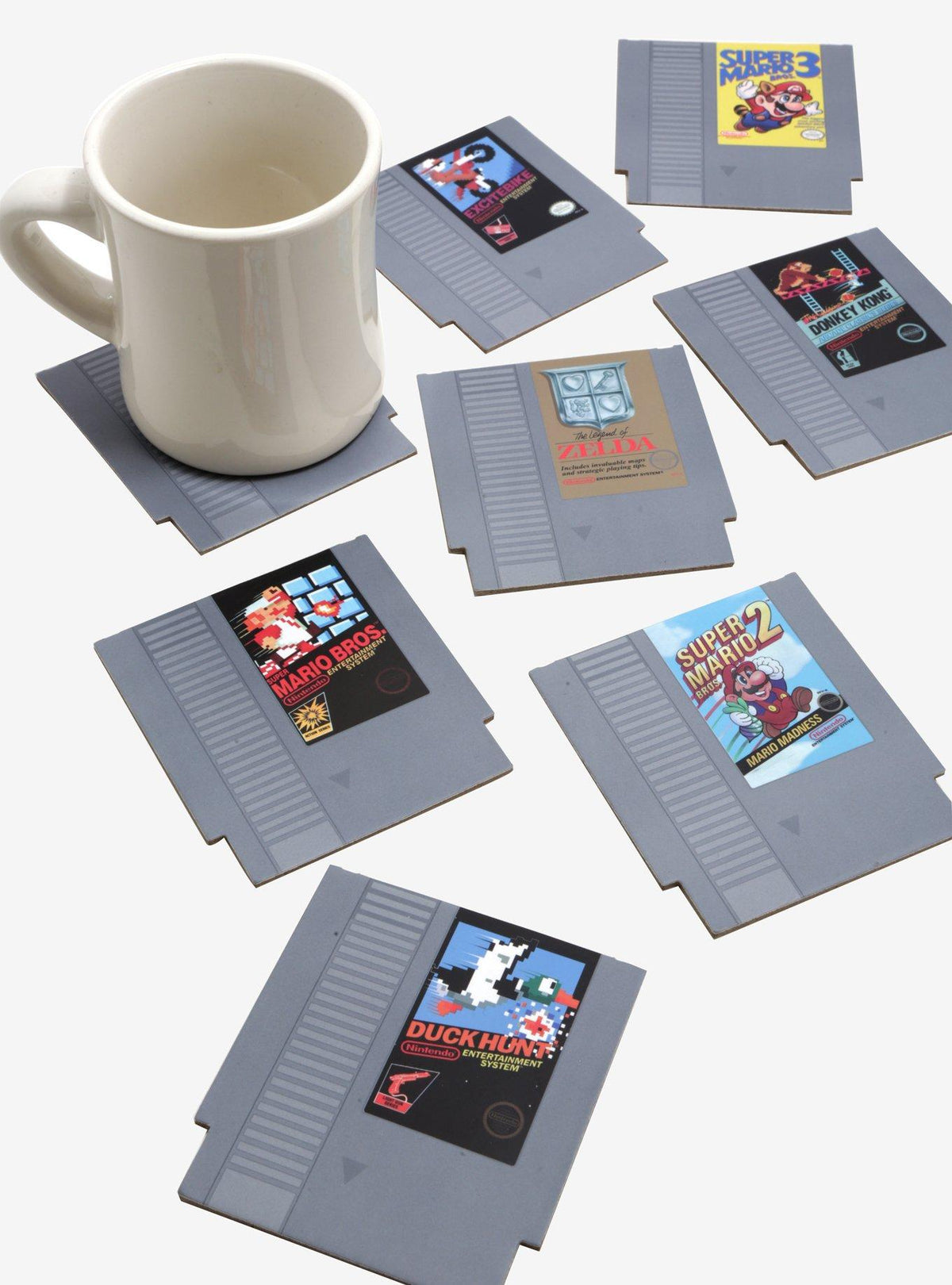 Posavasos Nintendo con diseños de cartuchos NES