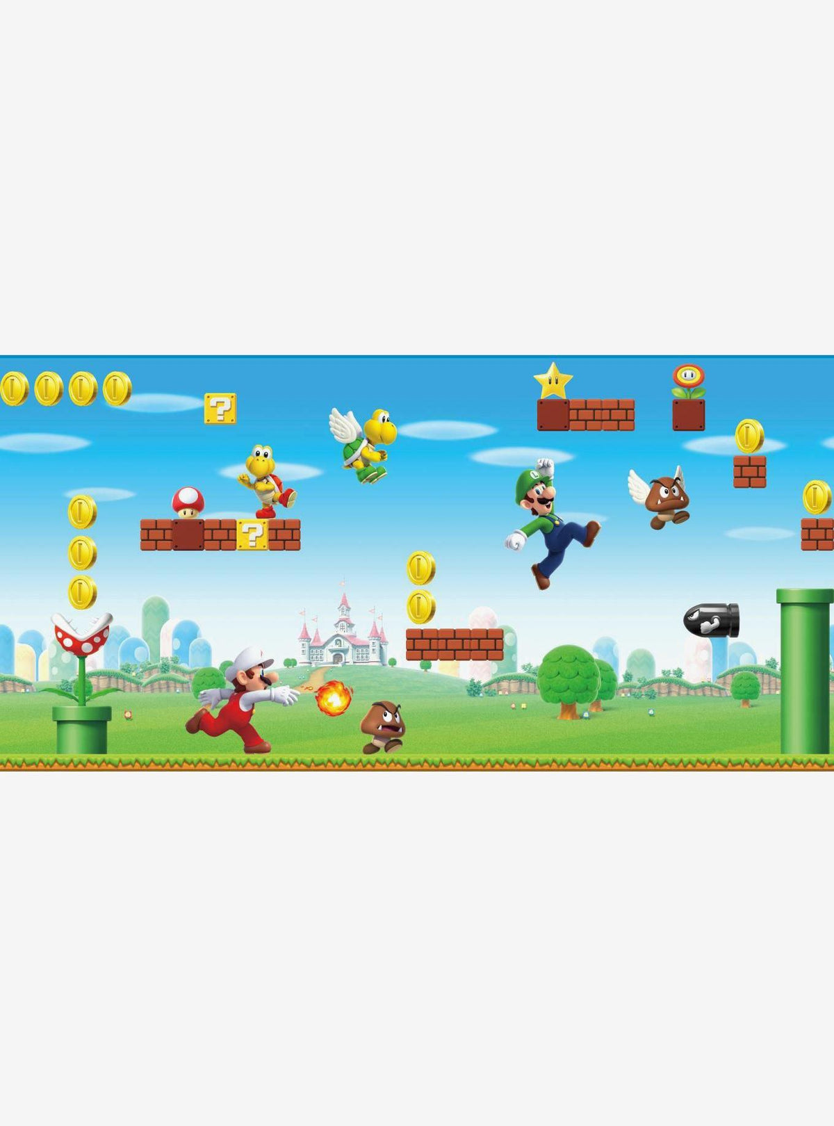 Borde de papel mural autoadhesivo de Mario