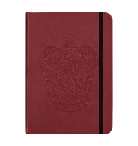 Cuaderno con emblema de Gryffindor en relieve