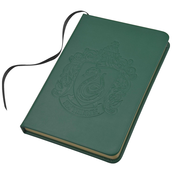 Cuaderno Slytherin con emblema en relieve