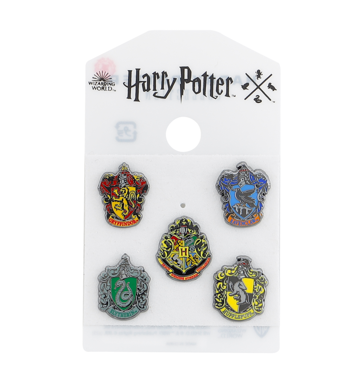 Set de pines con emblemas de Hogwarts