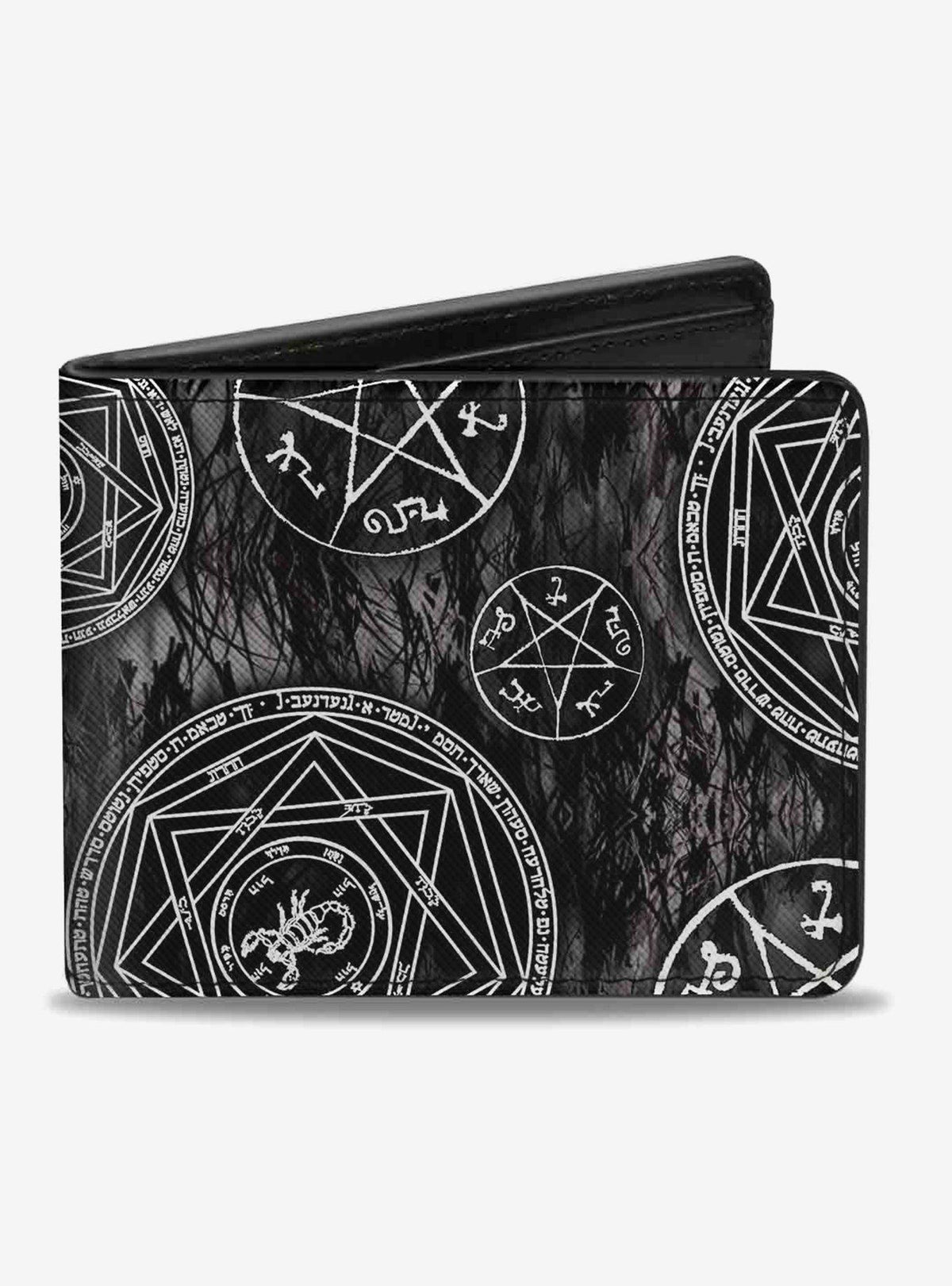 Billetera Supernatural con trampas y pentagramas