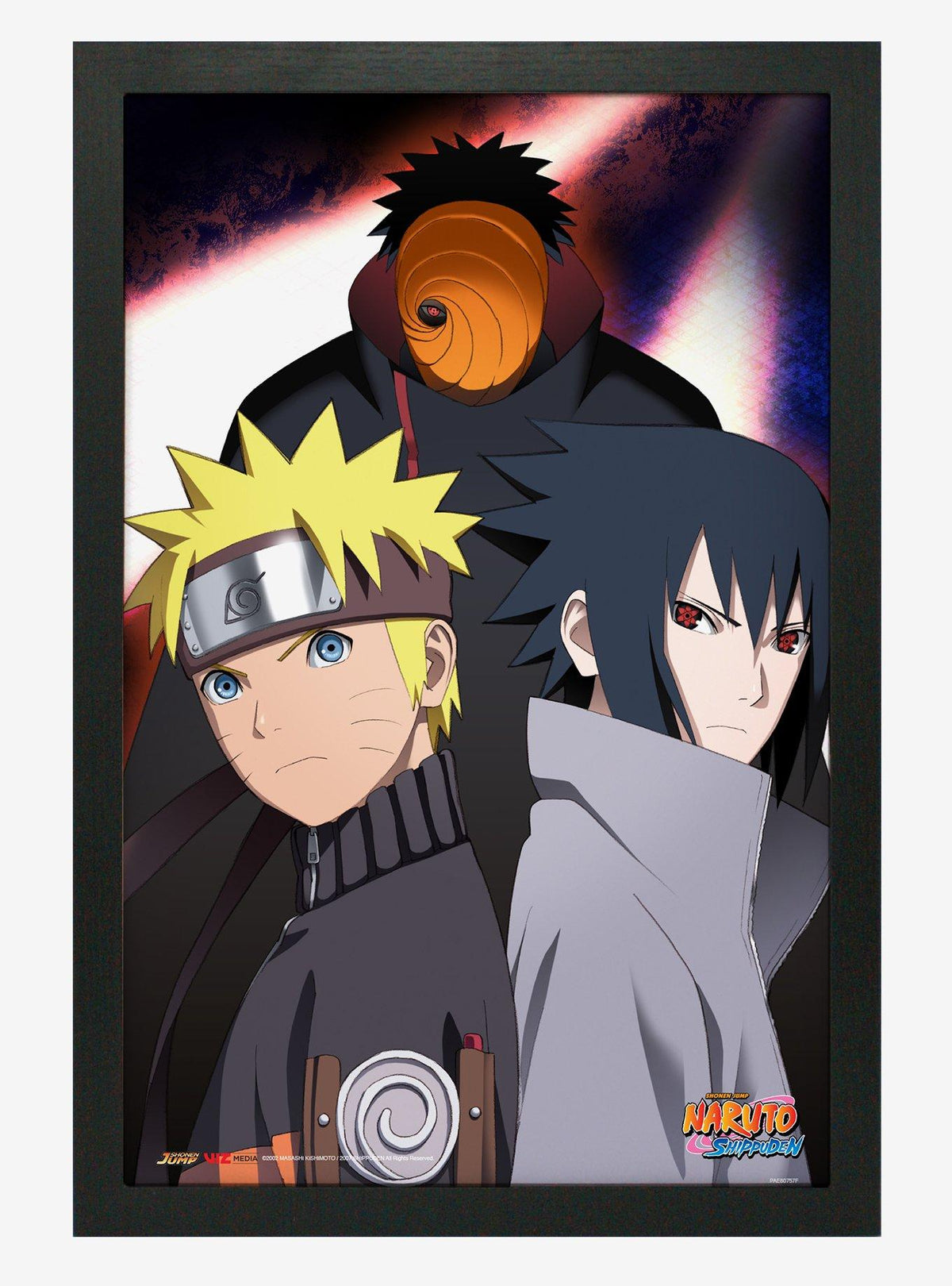 Póster enmarcado de Tobi, Naruto y Sasuke