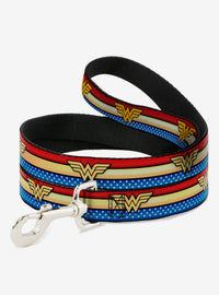 Correa para perro Wonder Woman con rayas y estrellas