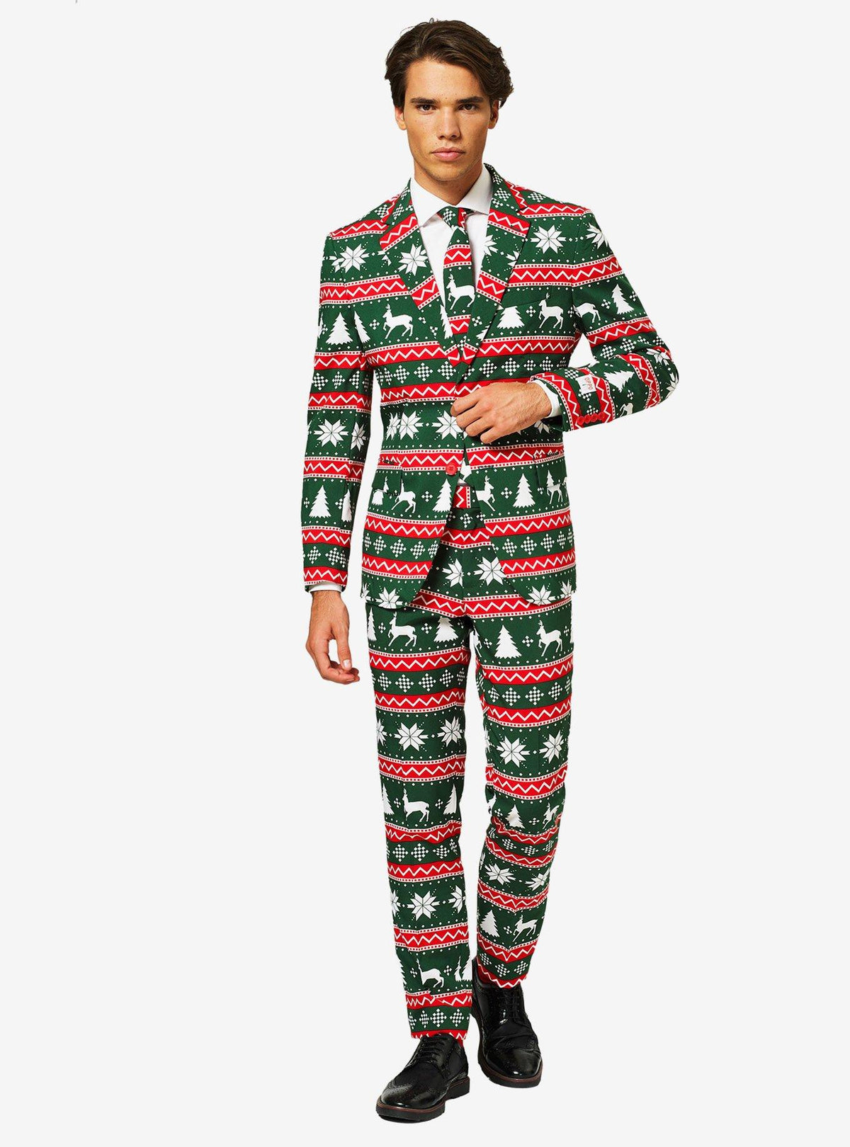 Traje navideño OppoSuits verde y rojo para hombre