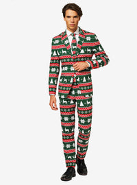 Traje navideño OppoSuits verde y rojo para hombre