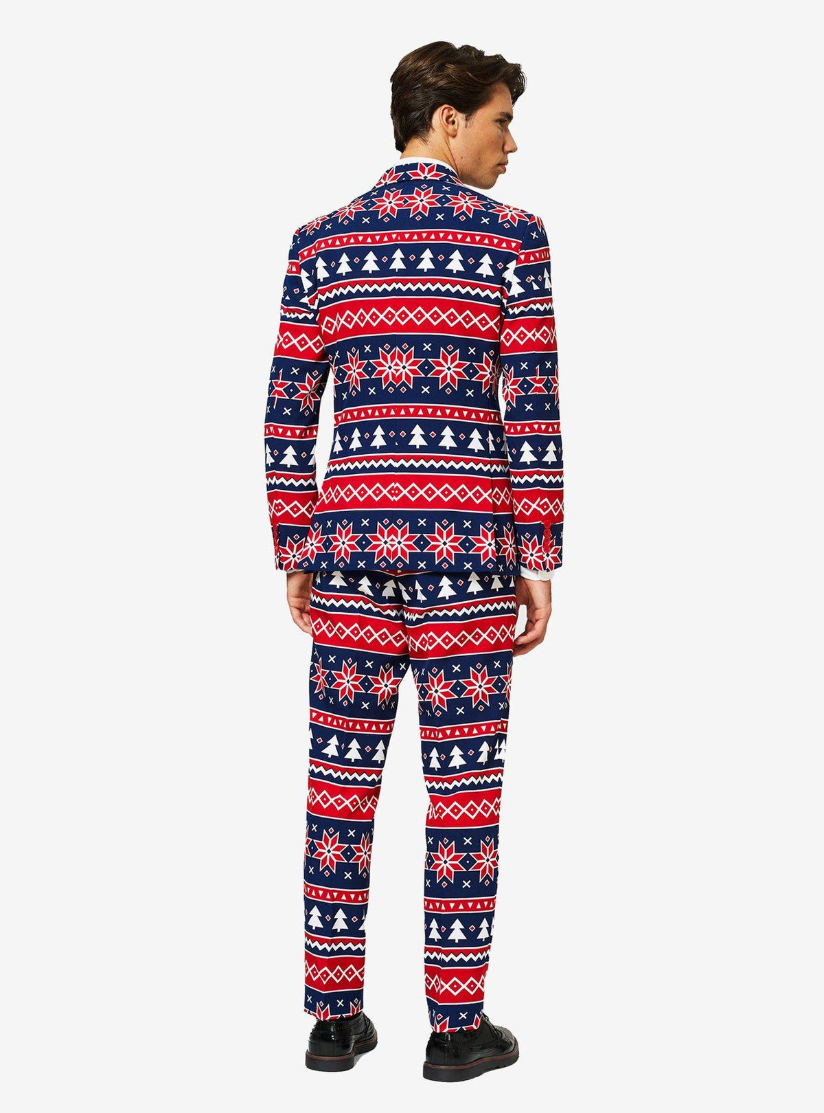 Traje navideño de estampado nórdico para hombre