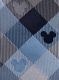 Corbata azul a cuadros de Mickey Mouse para hombre
