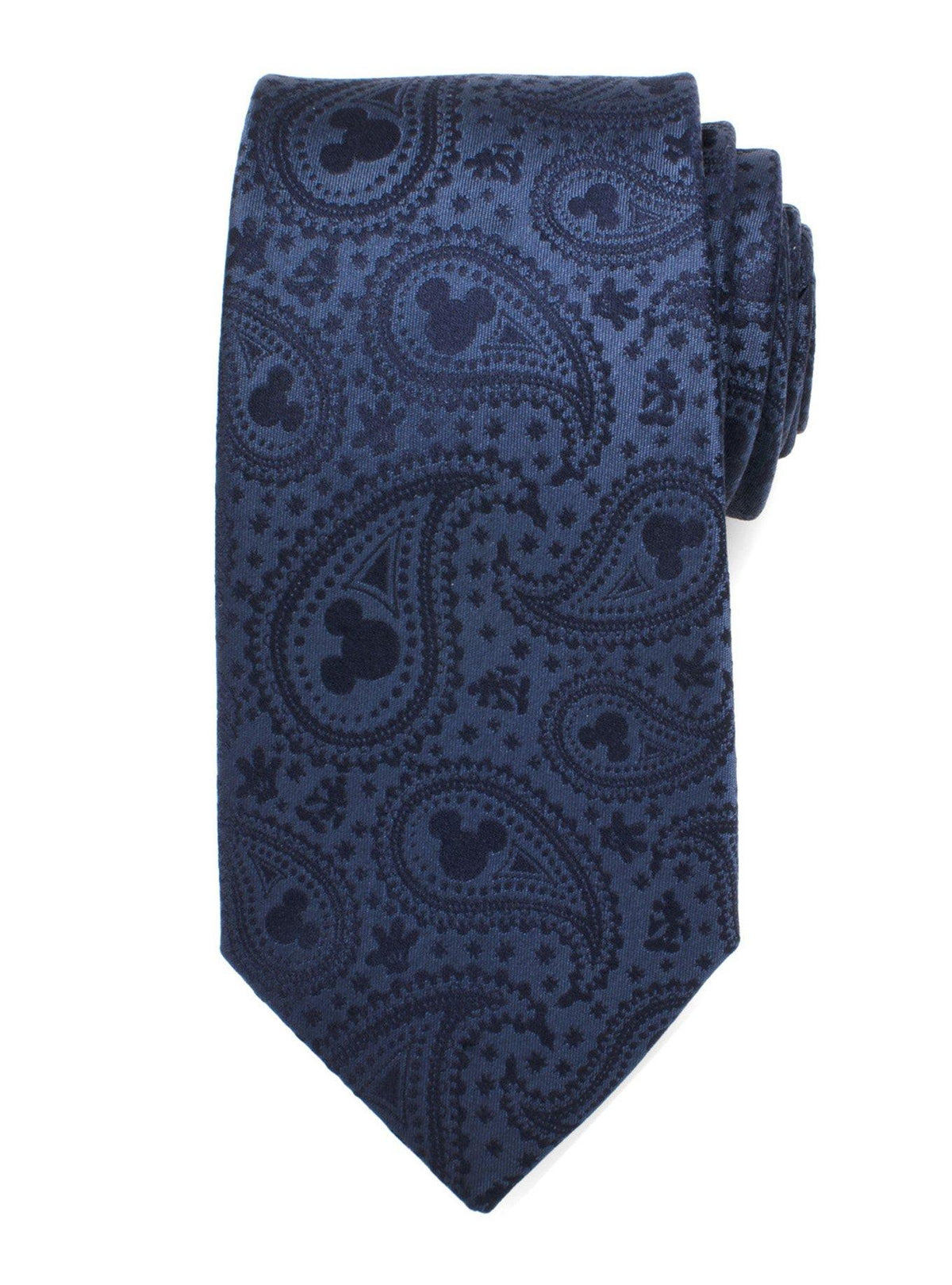 Corbata azul marino Disney Mickey Mouse con paisley