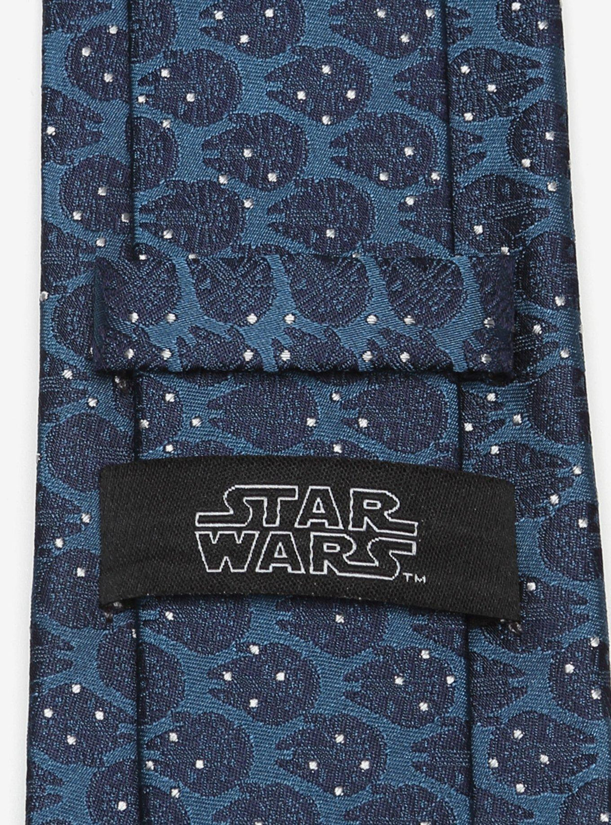 Corbata azul con puntos del Millennium Falcon