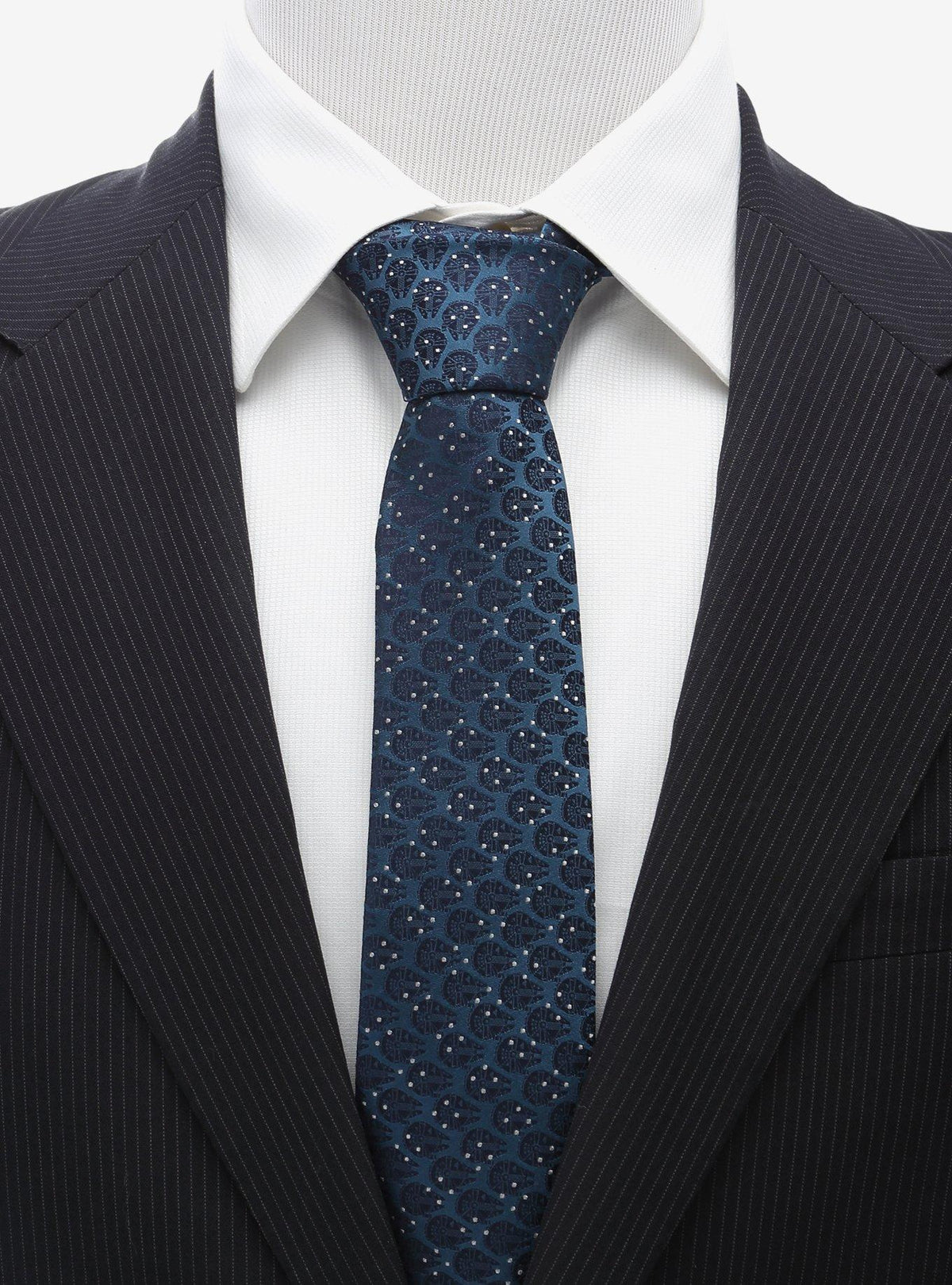 Corbata azul con puntos del Millennium Falcon