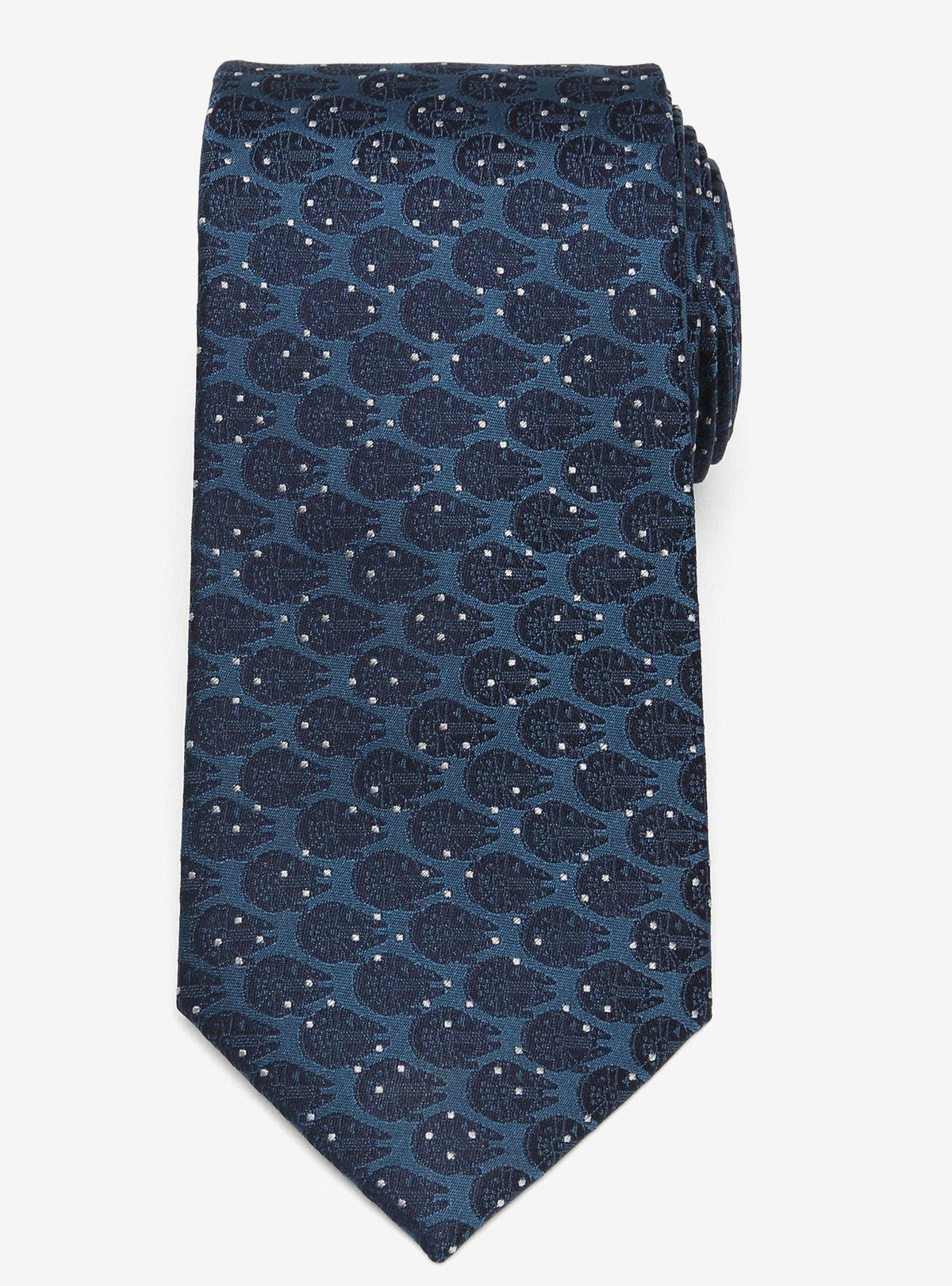 Corbata azul con puntos del Millennium Falcon
