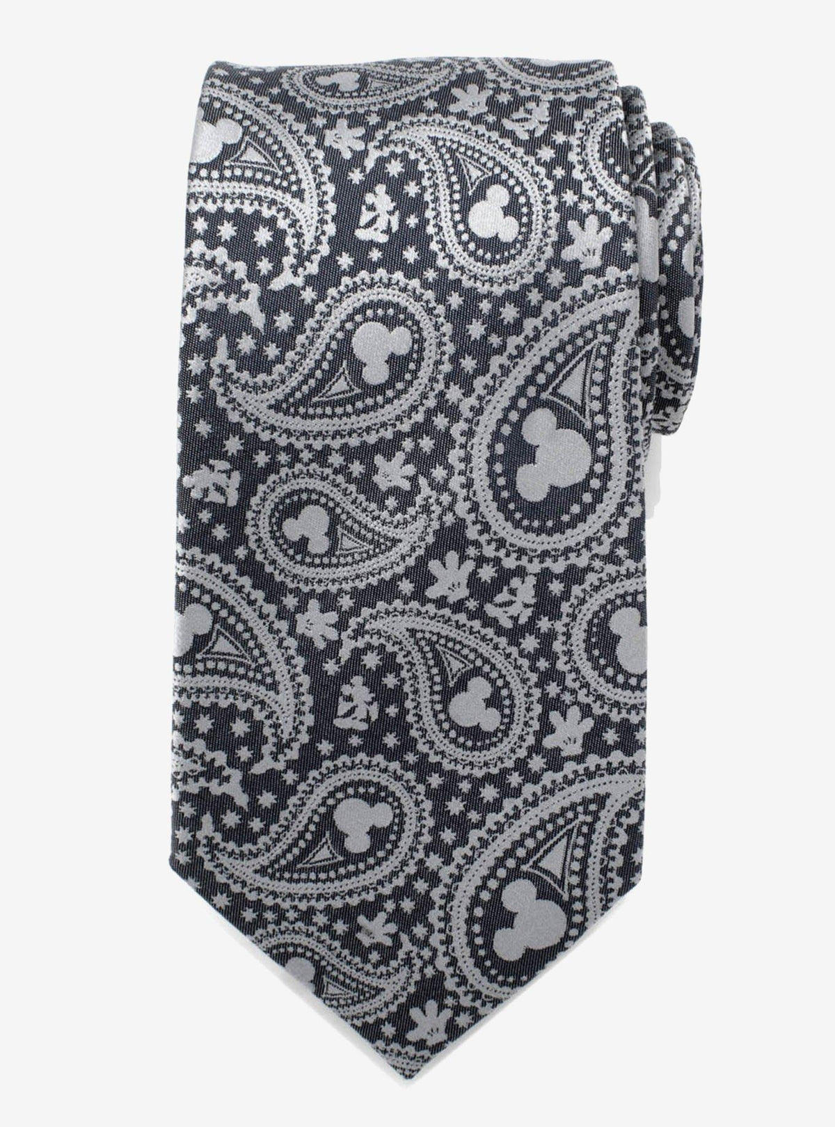 Corbata gris con diseño paisley de Mickey Mouse