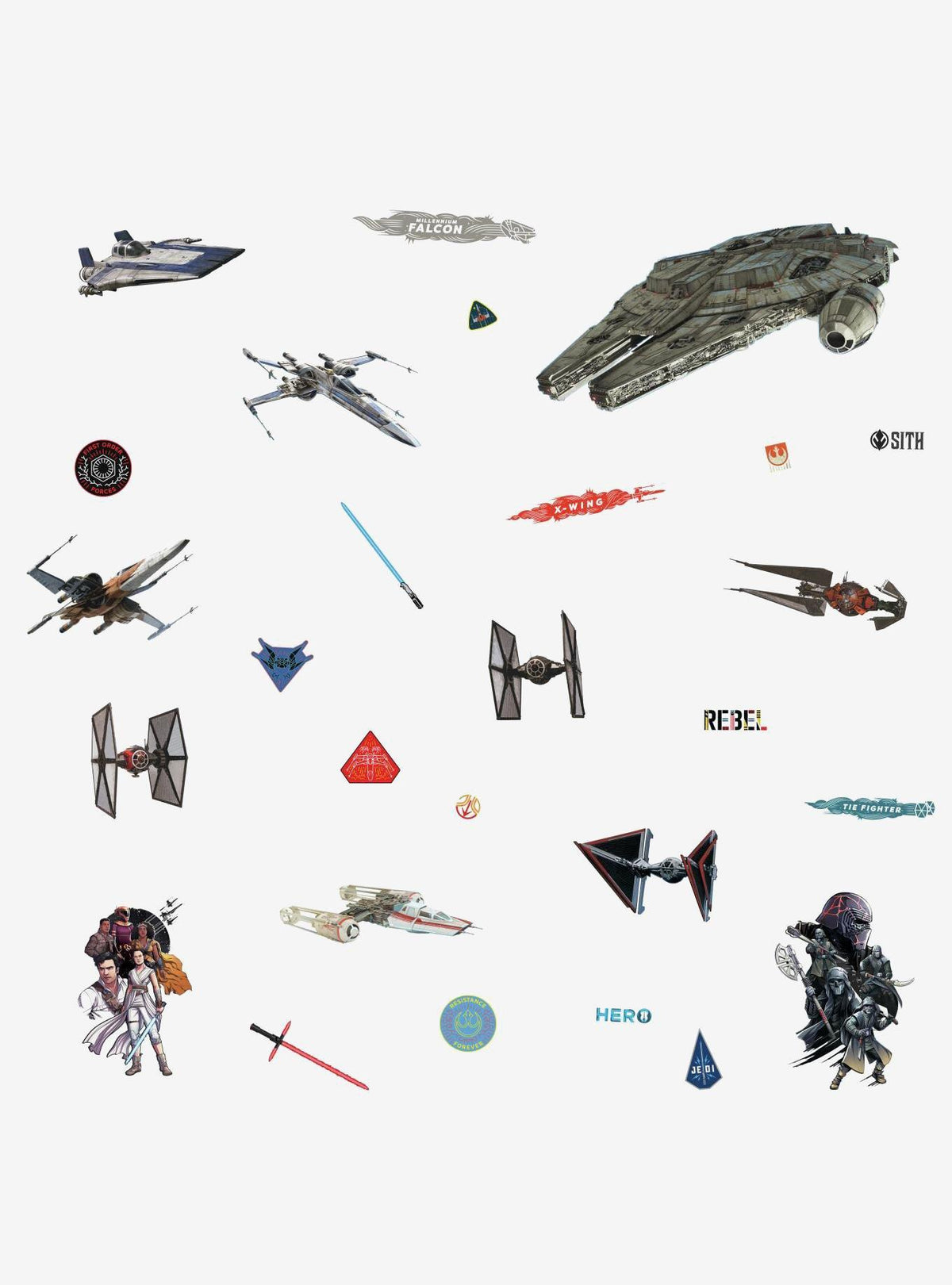Adhesivos murales Star Wars: Episode IX, naves galácticas