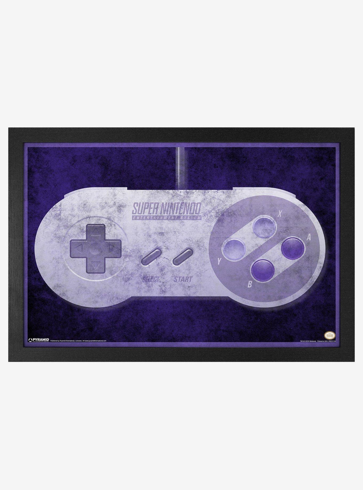 Cuadro enmarcado del control de Super Nintendo