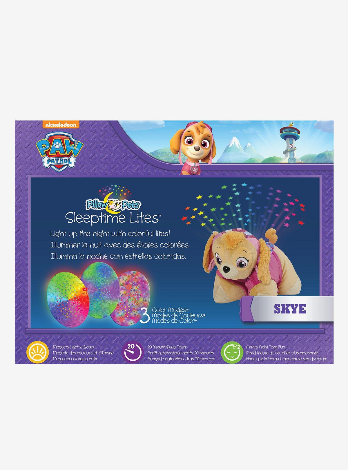 Peluche Skye de Paw Patrol con luz nocturna