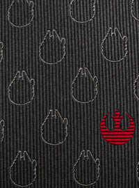 Corbata gris de Star Wars con el Halcón Milenario