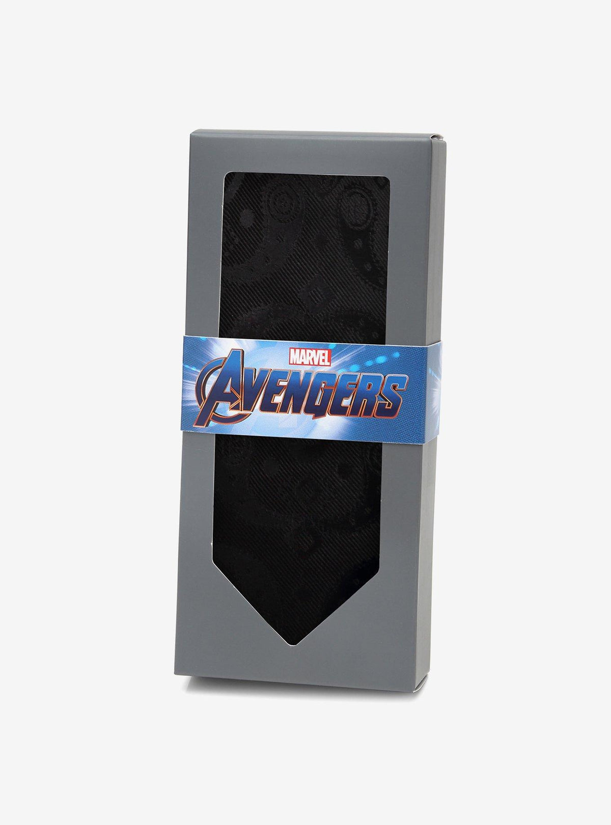 Corbata negra Marvel Avengers con estampado paisley