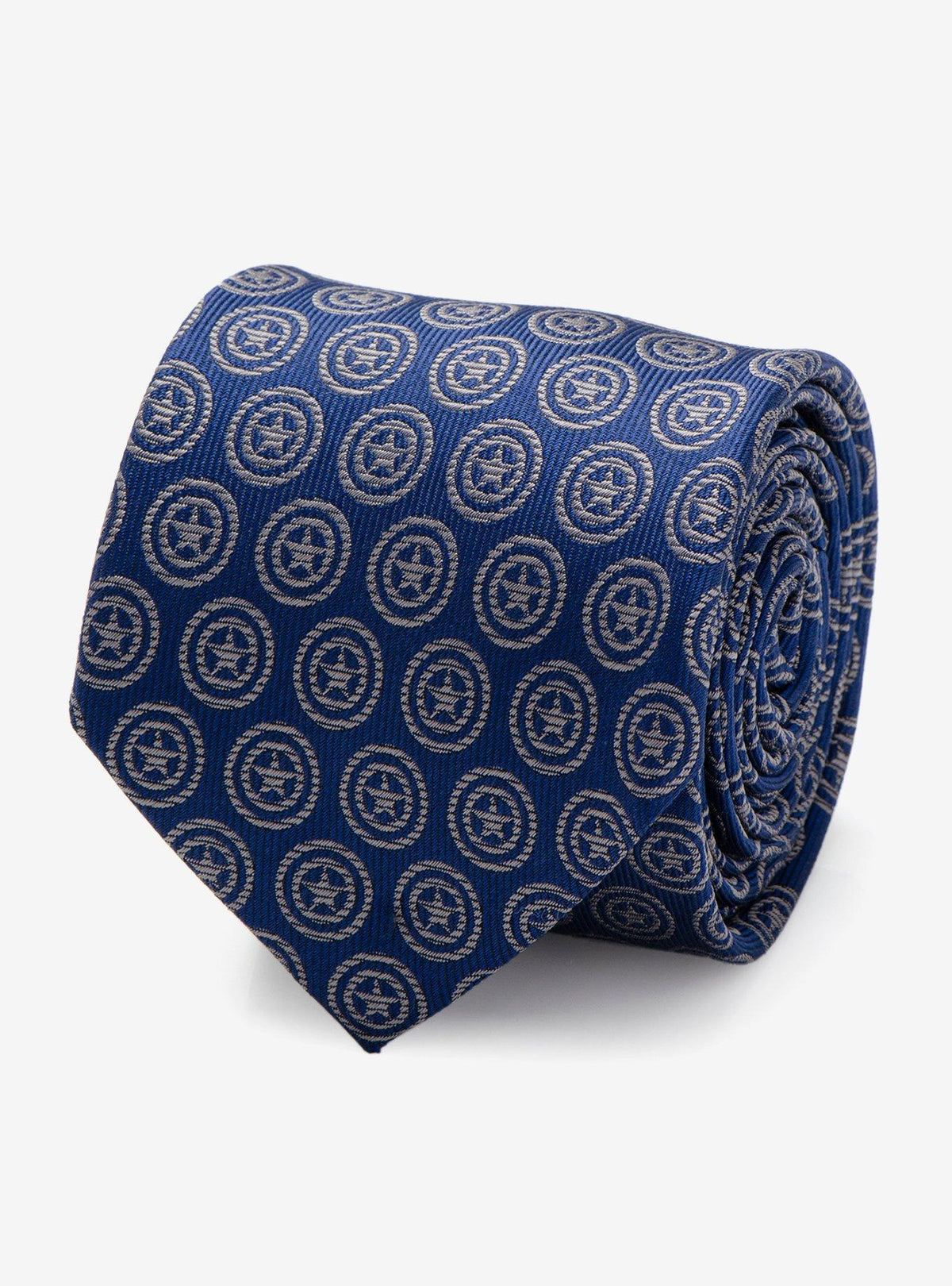 Corbata azul con escudos de Captain America