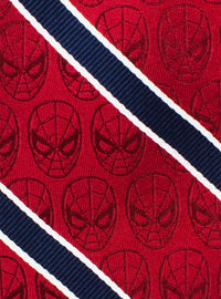 Corbata Spider-Man a rayas rojas y azul marino