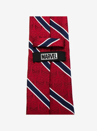Corbata Spider-Man a rayas rojas y azul marino