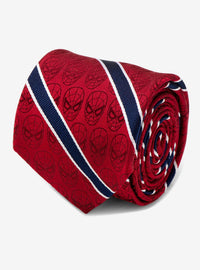 Corbata Spider-Man a rayas rojas y azul marino