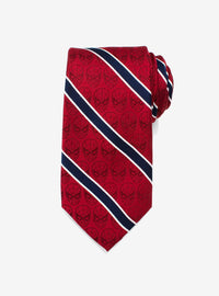 Corbata Spider-Man a rayas rojas y azul marino