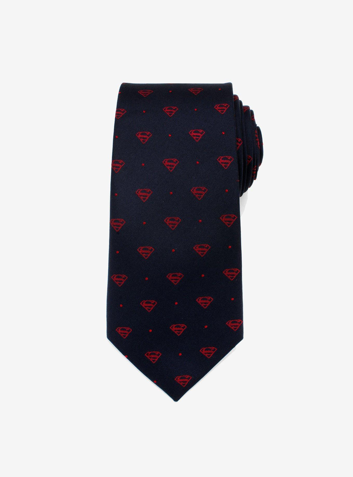 Corbata azul marino con escudo de Superman