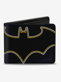 Billetera plegable Batman con logo en blanco y negro