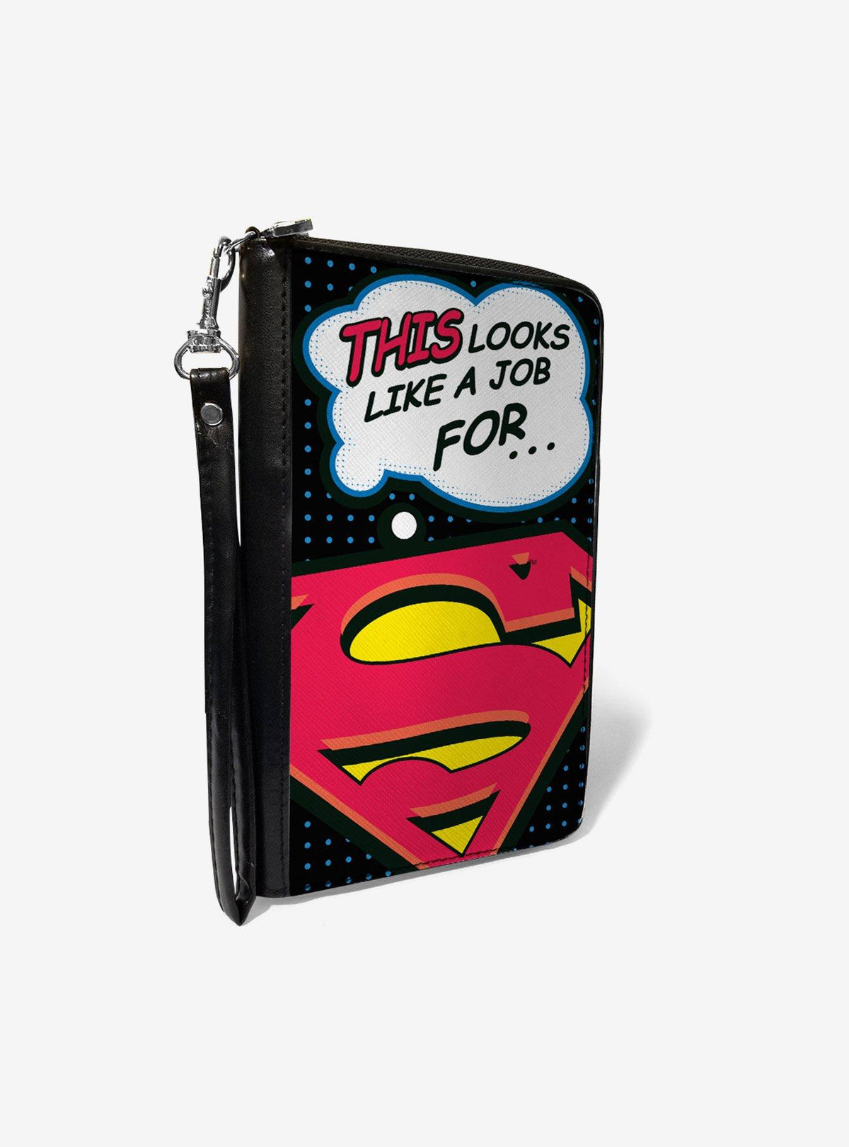 Billetera rectangular con cierre de Superman