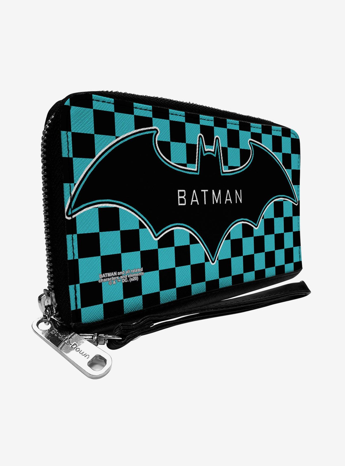 Billetera rectangular Batman, turquesa y negra