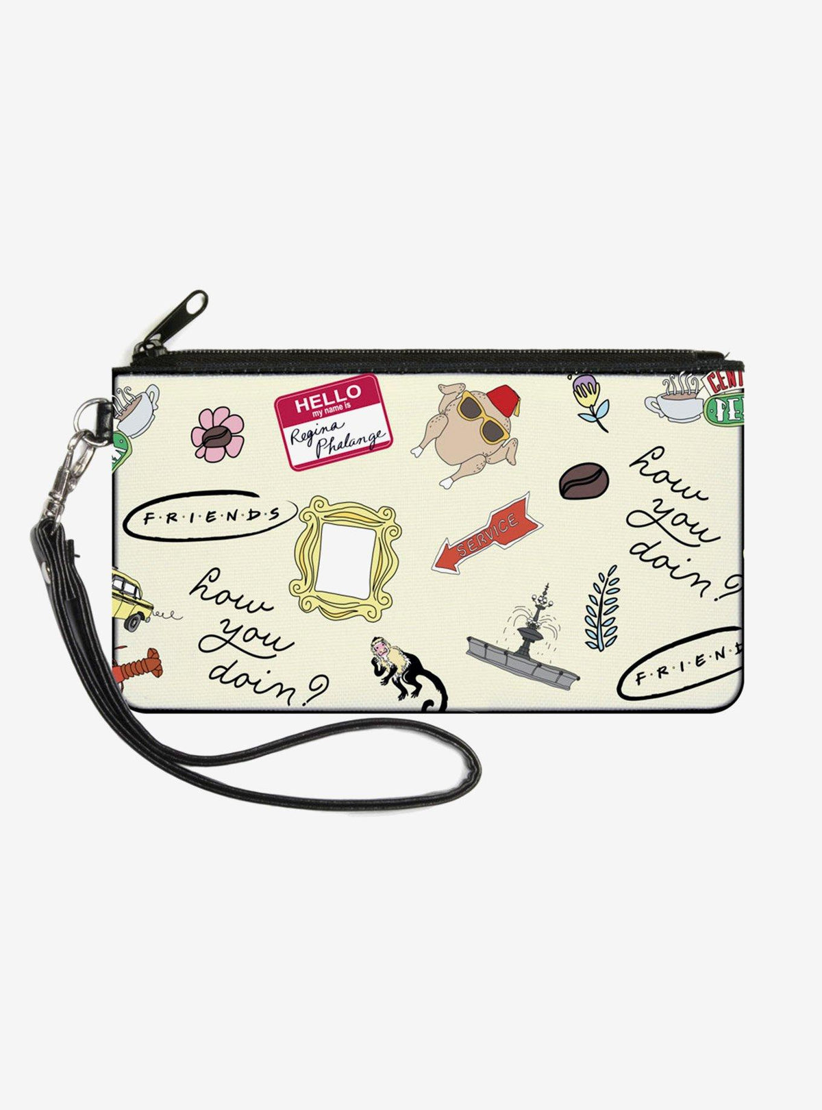 Friends Billetera tipo clutch con íconos