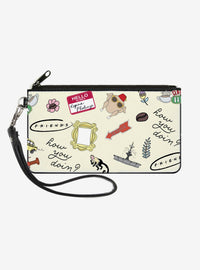 Friends Billetera tipo clutch con íconos