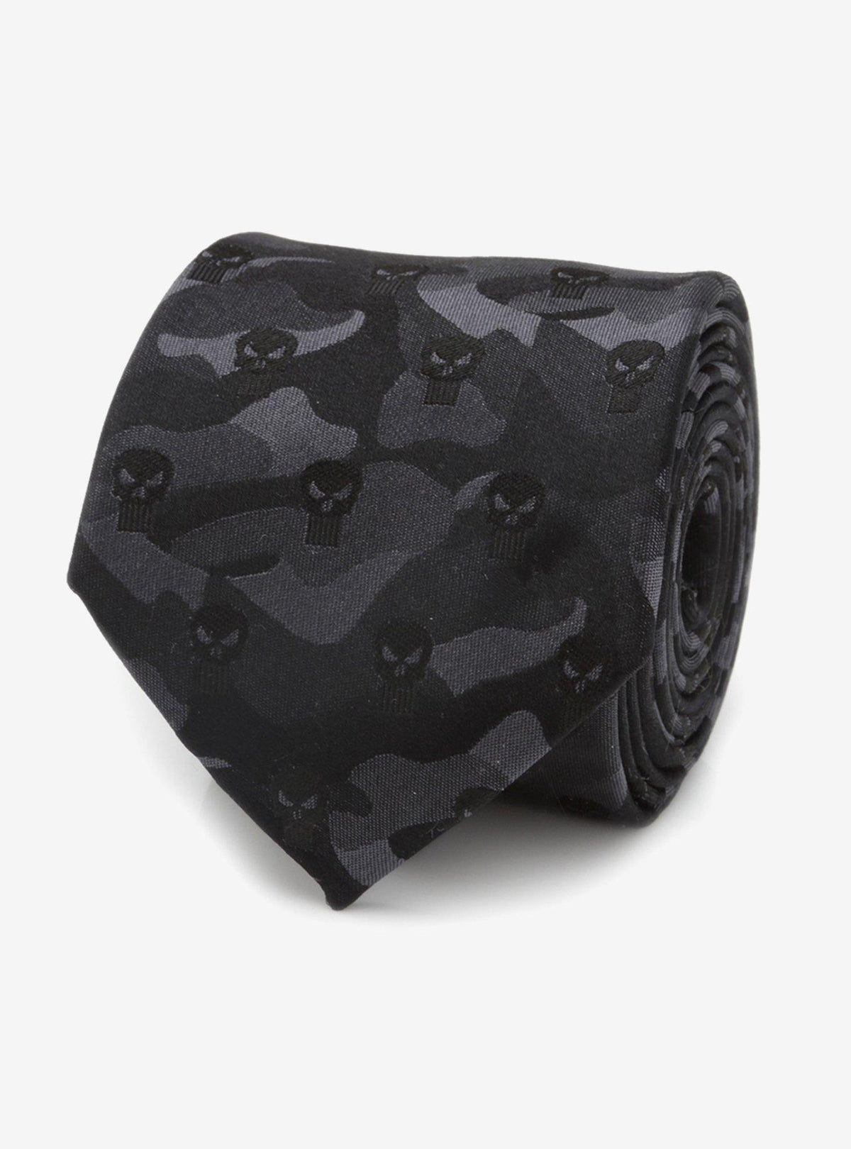 Corbata de seda camuflada negra de The Punisher