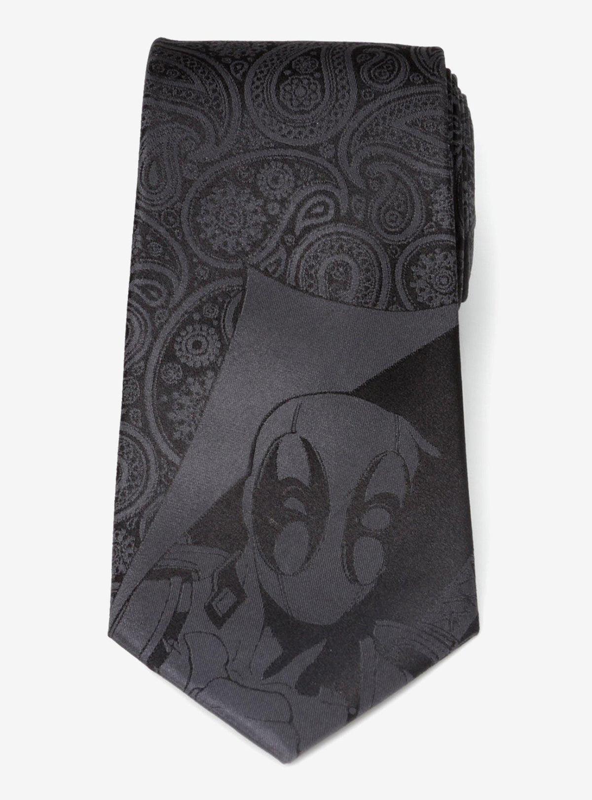 Corbata de seda negra Deadpool con diseño paisley