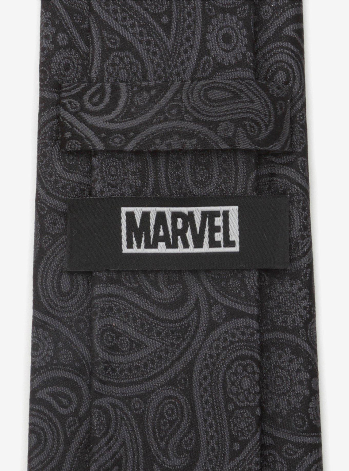 Corbata de seda negra Deadpool con diseño paisley