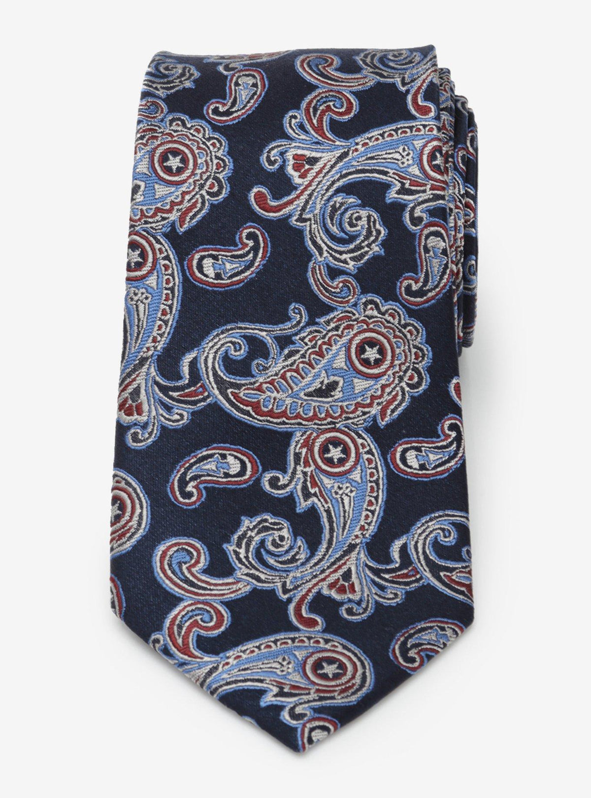 Corbata Marvel Captain America con diseño paisley
