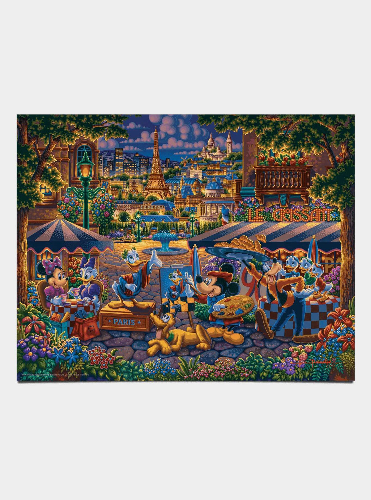 Láminas Disney: Mickey y sus amigos pintando en París