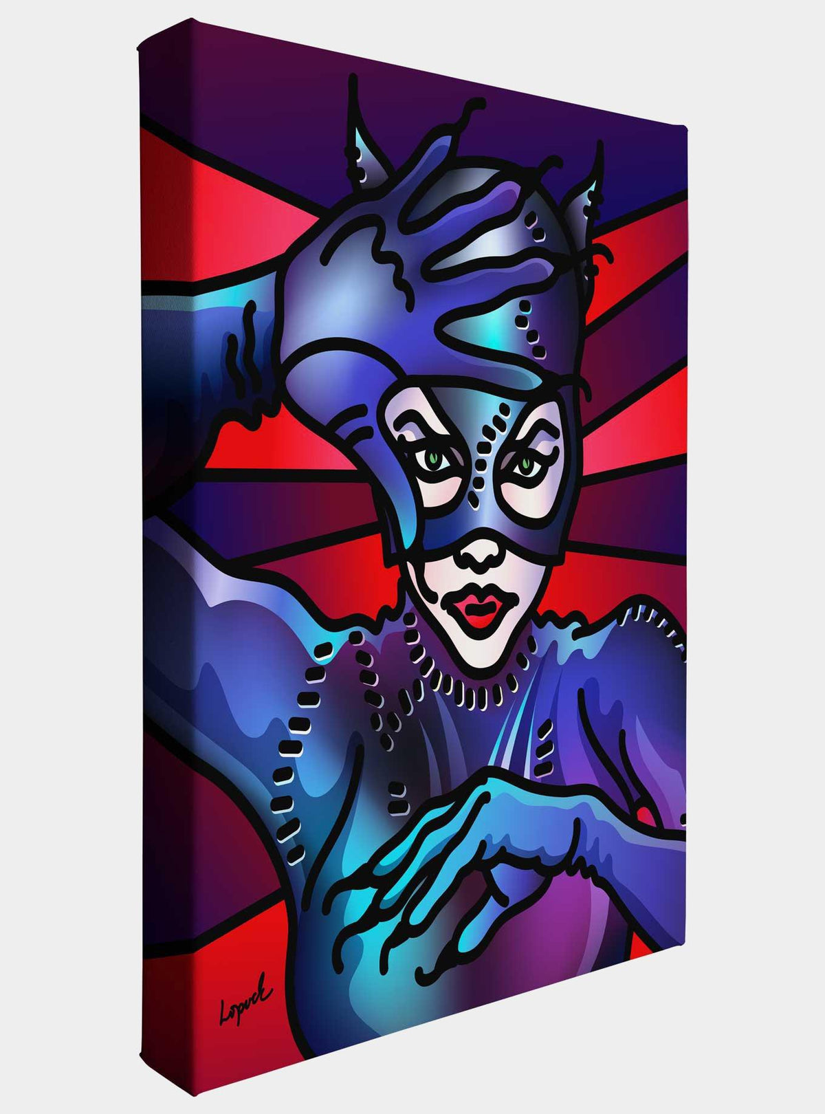 Cuadro en lienzo de Catwoman por Lisa Lopuck