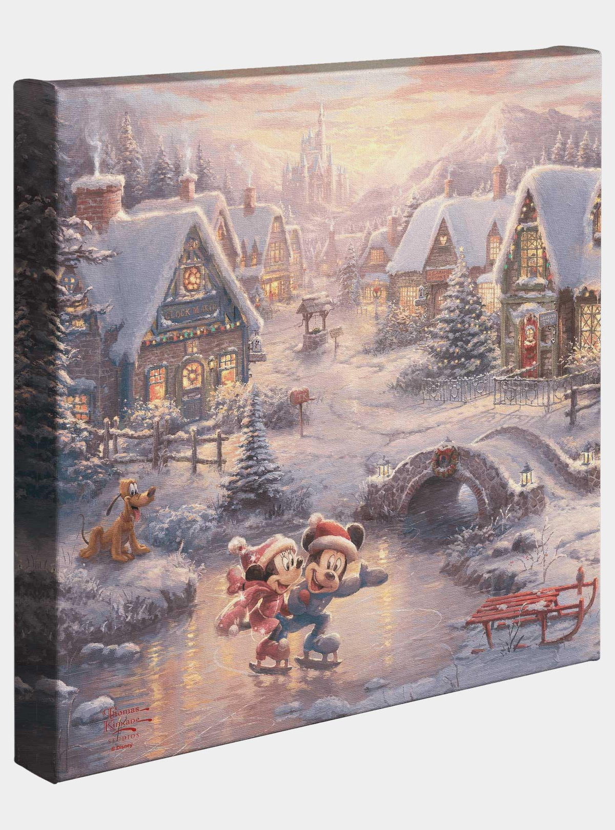 Cuadro en lienzo Disney de Mickey y Minnie en Navidad