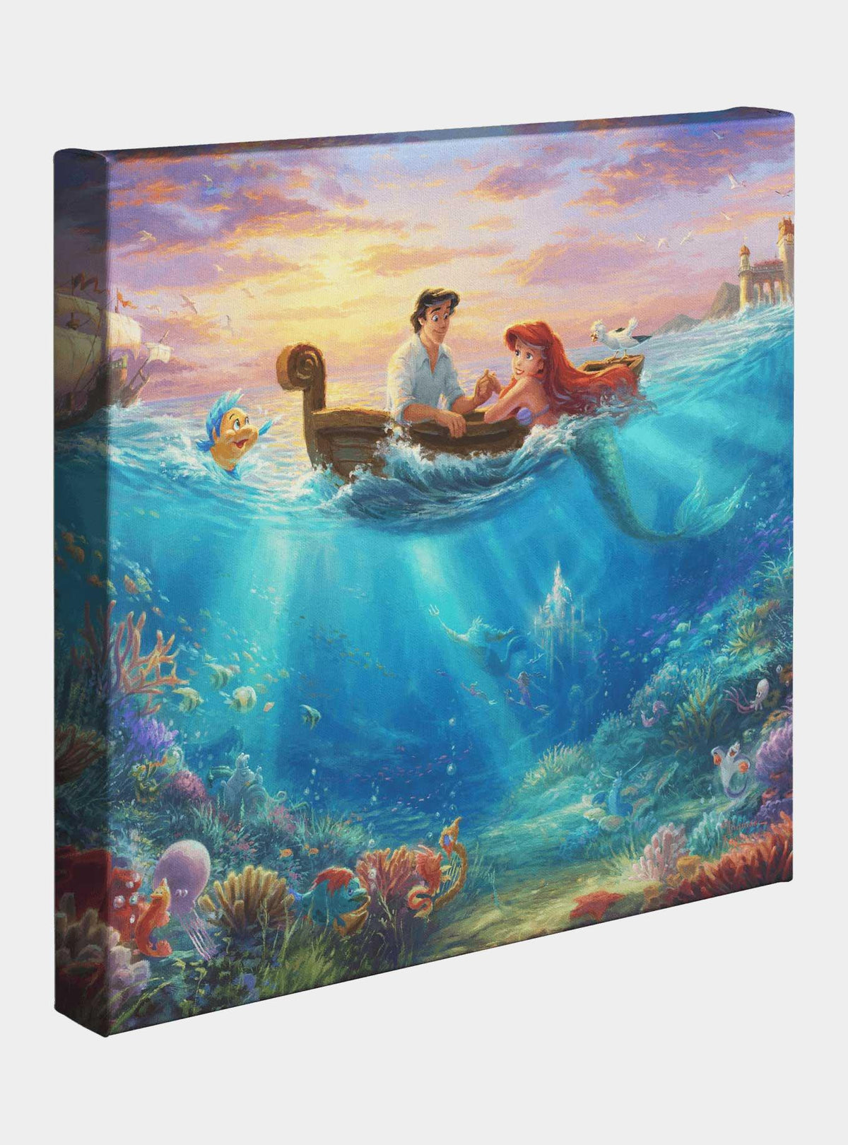 Cuadro Disney The Little Mermaid: Enamorados, 35,6 x 35,6 cm