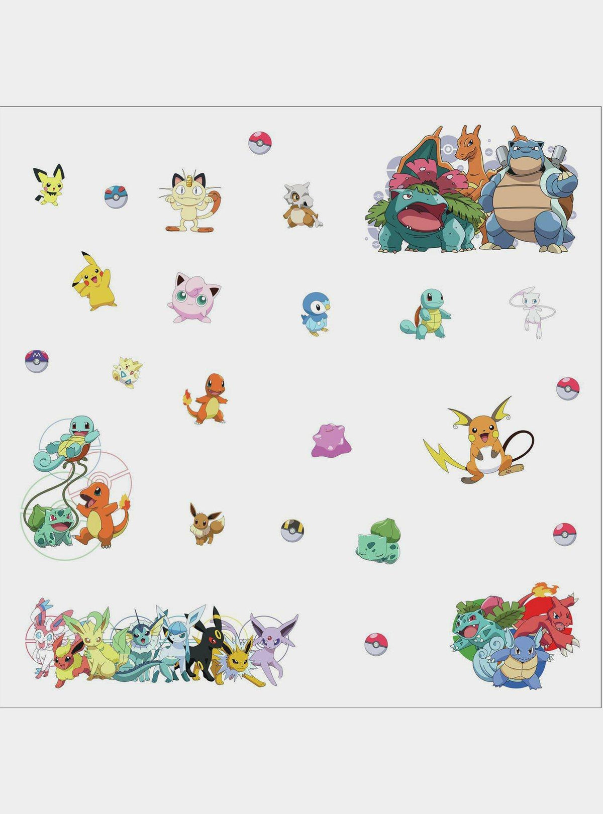 Adhesivos de pared Pokémon para despegar y pegar
