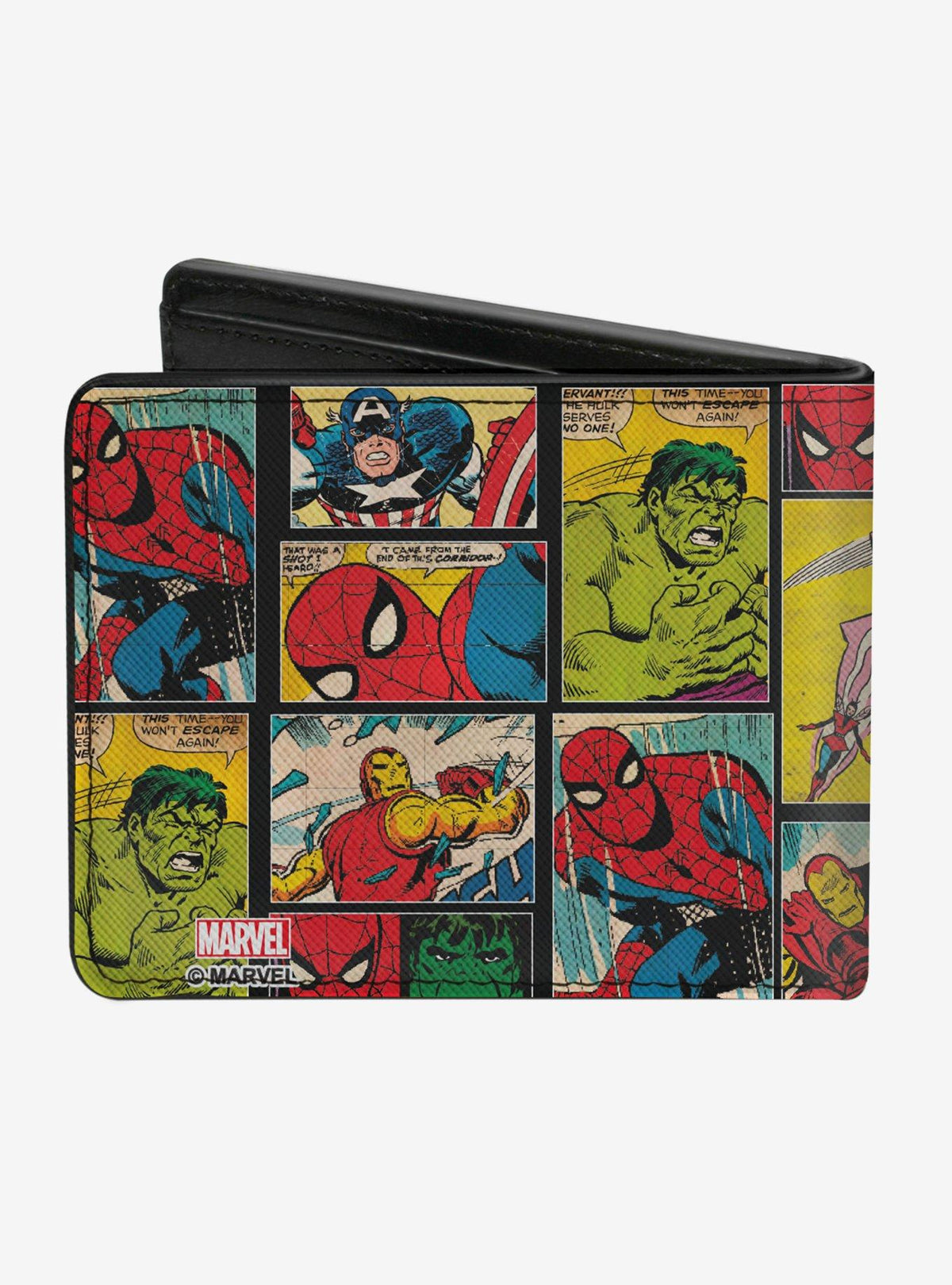 Billetera Marvel Comics con viñetas retro