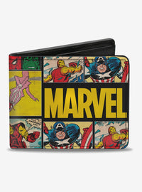 Billetera Marvel Comics con viñetas retro